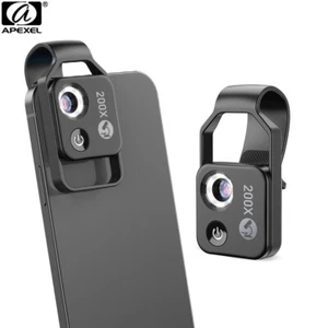 Lente microscópica de aumento APEXEL HD 200X con luz LED CPL para la mayoría de los teléfonos - Imagen 1 de 14