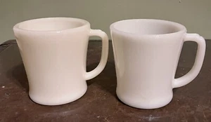 Vintage Fire King Coffee Cups (2)White D-Handle - Picture 1 of 2
