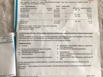 fahrkarten von bozen nach Lübeck  - Bild 1 von 4