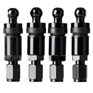 4x vannes de rechange métalliques noires pour capteurs TPMS (capteur TPMS non i - Picture 1 of 6