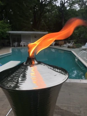 Silver Cylinder Garden Torch - Image 1 of 4