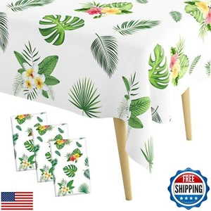 3 PCS Hawaiian Luau Tablecloths Rectangle 54"x108" Plastic Disposable Tropica - Picture 1 of 5