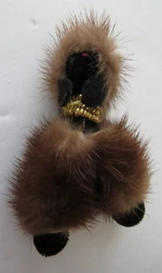 Broche de vestir vintage de piel de visón caniche francés perro prendedor joyería posh pooch retro - Imagen 1 de 4