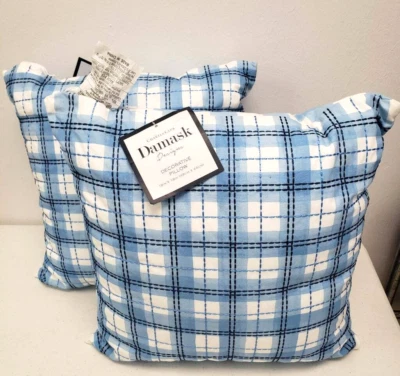 Almohadas decorativas a cuadros azules bordadas Charter Club Damask Designs - dos Foto 1 de 4