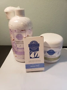 Scentsy Laundry Bundle Amazon Whiffs, Jammy Time Disks Lavender Cotton Detergent - Picture 1 of 4
