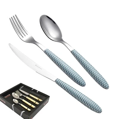 Set posate colorate EME CUBE in confezione 24 pezzi 6 posti tavola - Immagine 1 di 4