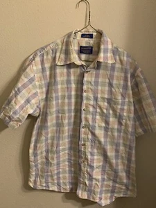 Pendleton multi color plaid shirt sz Large short sleeve button front - Picture 1 of 4