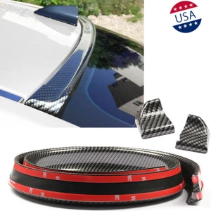Carbon Fiber Car Rear Window Top Roof Lip Decor Spoiler Wing Trim Universal - Picture 1 of 11