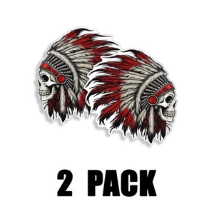 INDIAN CHIEF SKULL LOGO VINYL 3M USA MADE DECAL STICKER TRUCK WINDOW BUMPER WALL - Picture 1 of 2