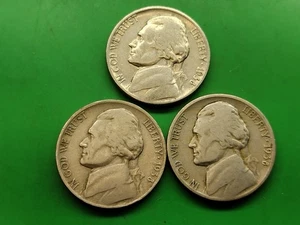 1938 P, D, S Jefferson Nickel Set. Lot 6 Of 3 Coins. Good Date. Photos. - Picture 1 of 5