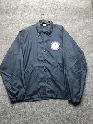 Vintage Luscombe Association Jacket Mens XL Blue Nylon Coaches Windbreaker 80s - Image 1 of 4