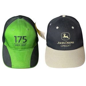 John Deere 175th Anniversary & Credit Adjustable Hat Black Green JD Trucker Lot - Picture 1 of 14