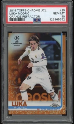 PSA 10 Luka Modric 2018 Topps Chrome UEFA Champions League #25 Orange Refractor - Image 1 of 2