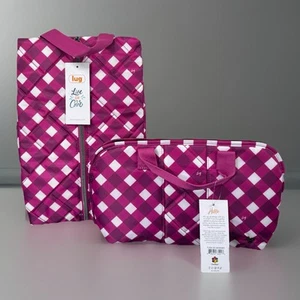 Lug Flash SE AND Tuck (Heat Protective) Travel Cosmetic Set NEW in Gingham Berry - Picture 1 of 7