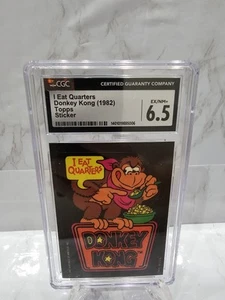 1982 Graded Nintendo America Card Monkey Donkey Sticker Luigi Game EX NM+ CGC - Picture 1 of 9