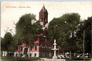 Postcard Court House Hastings Michigan MI Posted 1907 - Picture 1 of 2