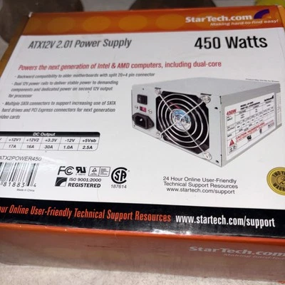 StarTech AP-500S12V 450W Desktop Power Supply- ATX2Power450 - Image 1 of 3
