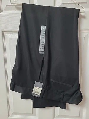 Pantalones de vestir Kenneth Cole Reaction para hombre 40x32 gabardina negra nuevos con etiquetas Foto 1 de 4