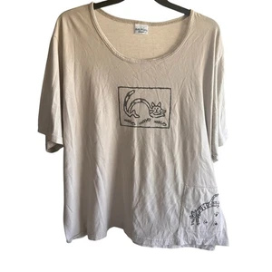 Bobbie Brooks bad kitty fish bone loose oversized top vintage plus SZ XXXL 3XL - Picture 1 of 5