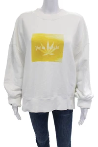 Palm Angels Mujer Pullover Sudadera Blanco Gráfico Cuello Redondo Diseñador Talla S - Imagen 1 de 6