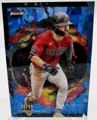 CORBIN CARROLL 2024 TOPPS FINEST BLUE REFRACTOR RARE 25/99 BASEBALL #280 - Image 1 of 3