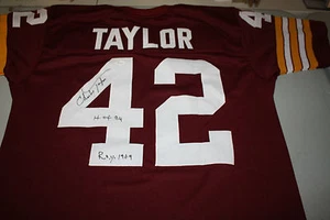 WASHINGTON REDSKINS CHARLEY TAYLOR #42 SIGNED CUSTOM JERSEY HOF 1984 JSA!  - Picture 1 of 3