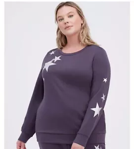 Torrid Sz 4 Active Sweatshirt Cupro Active Stars Grey - Picture 1 of 3