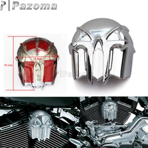 Cubierta de bocina trompeta calavera cromada para Harley Road King FLHR/I Electra Glide FLHT - Imagen 1 de 9