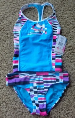 ZeroXposure девочки 2 изделия новый с Ярлыками sz 12 синий/розовый/черный/фиолетовый полоски/геометрический   - Изображение 1 из 4