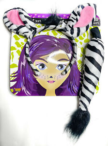 Zebra Ears Headband Tail Costume Accessory Set NEW