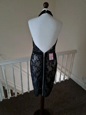 BNWT Celeb Boutique M Mimi Bandage Bodycon Dress Backless Sexy Lace Sheer Party - Image 1 of 4