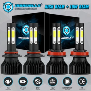 for Honda Accord 2008-2018 Civic 2016-2021 LED Headlight Combo 9005+H11 4 Sides - Picture 1 of 12