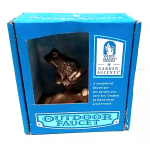 NEW! White Swan Solid Bronze Frog/To Outdoor Water Faucet Garden Accents-Outdoor - Picture 1 of 3