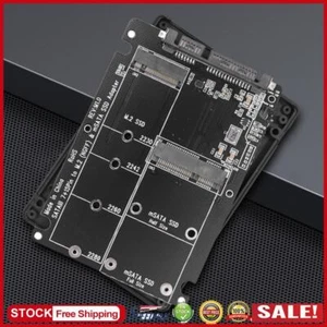 UK 2 in 1 M.2 NGFF B-Key & MSATA SSD To SATA 3.0 SSD Cases Reusable Adapter Card - Afbeelding 1 van 10