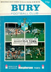 Bury v Mansfield Town 1989-90 - Picture 1 of 1