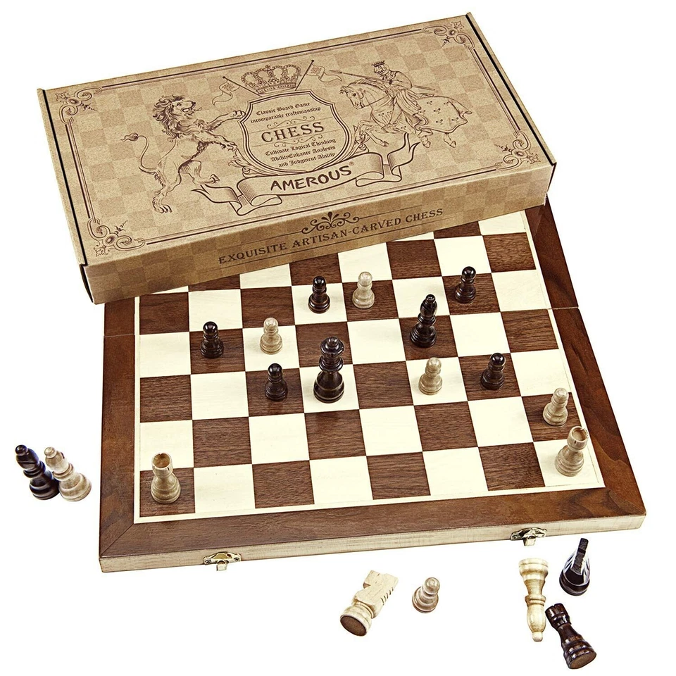 Amerous Folding Standard Chess - Brown