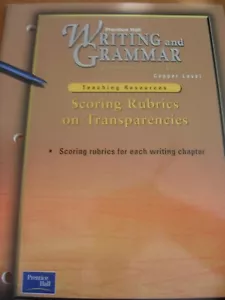 Prentice Hall Writing & Grammar Scoring Rubrics Transparencies 2001 0130439592 - Imagen 1 de 1