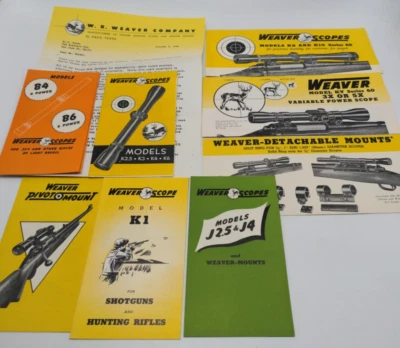 WEAVER SCOPES lot of 1950s Advertising Brochure Pamphlet Specs Information - Image 1 of 4
