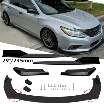 Gloss Black Front Bumper Lip Splitter Spoiler Side Skirts For Nissan Altima Foto 1 de 4