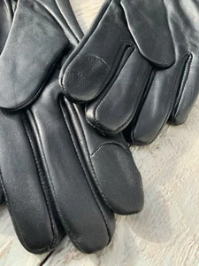 Michael Kors Leather Touch Tips Gold Dome Button Gloves New In Box $108 Size L - Picture 1 of 9