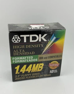 10 TDK High Density 3.5" 1.44 MB Formatted Floppy Disks | IBM and Compatibles - Afbeelding 1 van 4