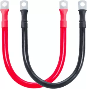 2AWG Battery Cable with 5/16' Lug Terminals 12Inch Cables Set Tinned - Picture 1 of 7