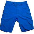 DC Men’s 30 Skate Shorts Blue Logo 10” Inseam Button Zip Polyester 90’s Y2K