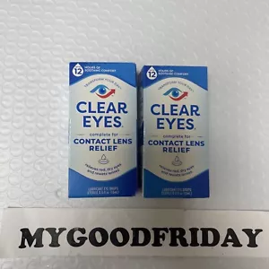 2er Pack Klare Augen Kontaktlinsen Relief 0,5 Oz Je Ablaufdatum: 12/2024 Versiegelte Packung - Bild 1 von 9