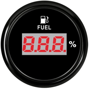 52mm Black Digital Fuel Level Gauge 10-180ohm For Car Tuck Marine 12/24V Red Led - Picture 1 of 6