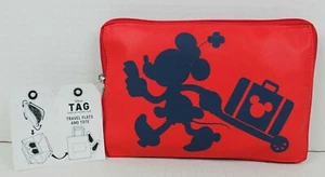 NEW DISNEY PARKS Minnie Mouse Red Travel Flats Womens Sz 9-10 w Fold-up Tote - Picture 1 of 6