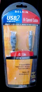 Belkin 6FT. USB2 Hi-speed Cable A Plug/B Plug -  New Sealed in Package  - Picture 1 of 7