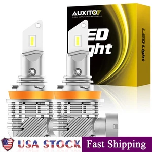 AUXITO H11 CSP LED Headlight Bulbs White Low Beam Kit 30000LM Super Bright White - Picture 1 of 13