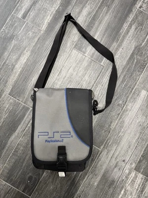 Bolsa de transporte de viagem Sony PlayStation 2 oficial RDS cinza preta azul acabamento logotipo PS2  - Imagem 1 de 4