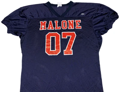 Camiseta de fútbol americano rara vintage de los años 2000 Malone College Pioneers Ohio Rawlings ¡Nueva! XL Foto 1 de 3